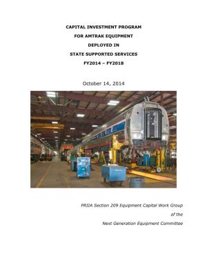 Capital Investment Plan for Amtrak Equipment