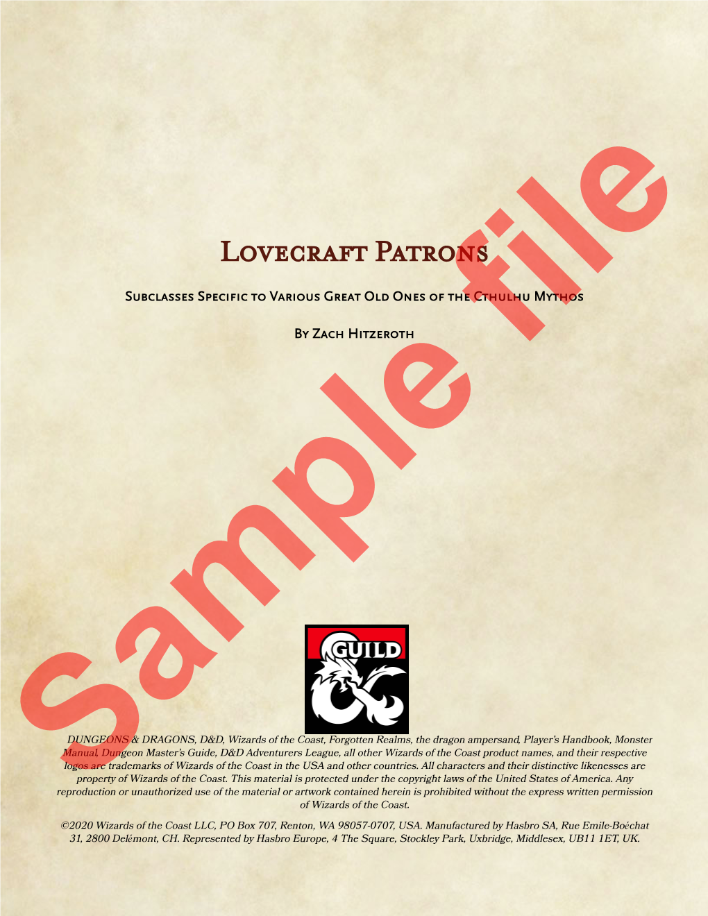 Lovecraft Patrons