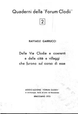Quaderni Della' Forum Clodii'