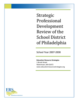 Strategic Professional Development Review of the School District of Philadelphia