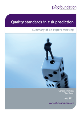 Quality Standards in Risk Prediction