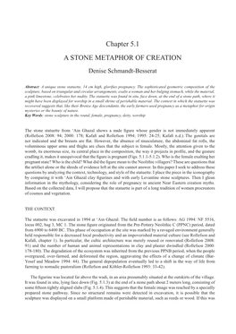 Chapter 5.1 a STONE METAPHOR of CREATION Denise Schmandt-Besserat
