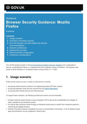 Browser Security Guidance: Mozilla Firefox
