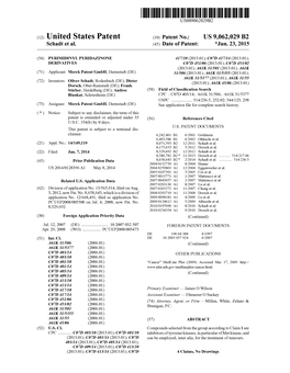 (12) United States Patent (10) Patent No.: US 9,062,029 B2 Schadt Et Al