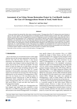 Assessment of an Urban Stream Restoration Project by Cost-Benefit Analysis: the Case of Cheonggyecheon Stream in Seoul, South Korea