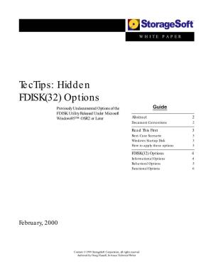 Tectips: Hidden FDISK(32) Options