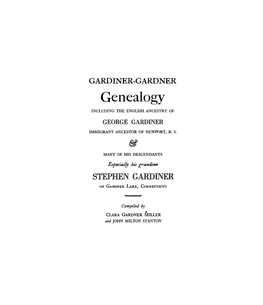 GARDINER-GARDNER Genealogy
