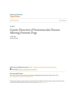 Genetic Dissection of Neuromuscular Diseases Affecting Domestic Dogs Caitlin Rinz Clemson University