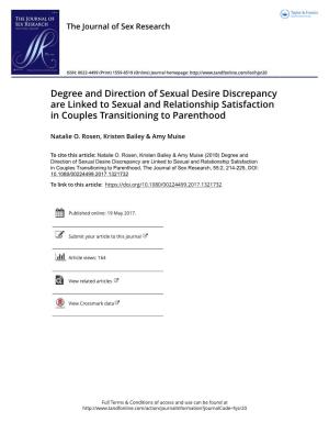 Degree and Direction of Sexual Desire Discrepancy Are Linked to Sexual and Relationship Satisfaction in Couples Transitioning to Parenthood