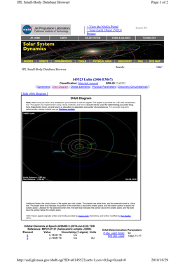 Page 1 of 2 JPL Small-Body Database Browser 2010/10/29