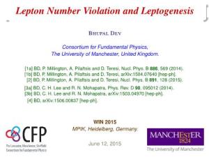 Lepton Number Violation and Leptogenesis
