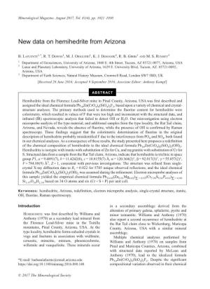 New Data on Hemihedrite from Arizona