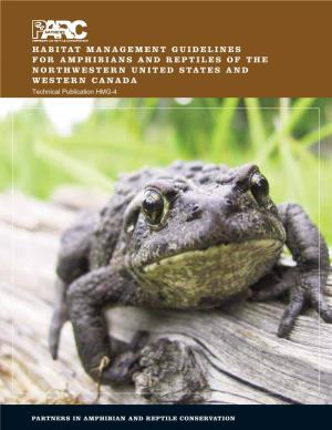 Habitat Management Guidelines for Amphibians and Reptiles Of