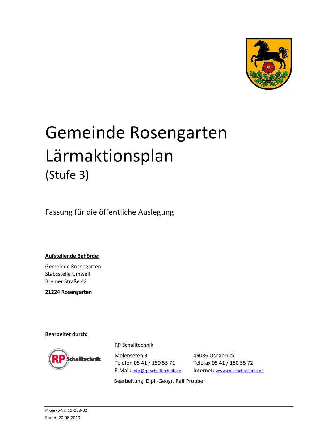 Gemeinde Rosengarten Lärmaktionsplan (Stufe 3)
