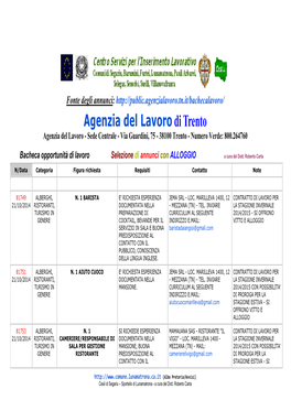Stagione in Trentino Del 21 Ottobre Scad 03 Novembre
