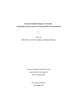 Christian–Buddhist Dialogue in Myanmar: a Spirituality of Involvement in Social and Ethical Transformation