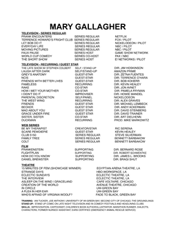 Resume 2019 Mary Gallagher