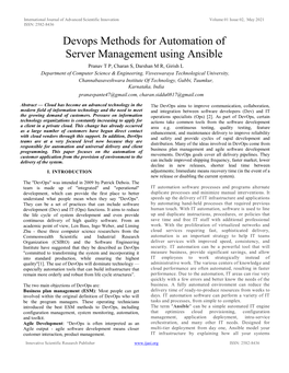 Devops Methods for Automation of Server Management Using Ansible