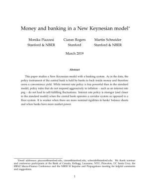 Money and Banking in a New Keynesian Model∗