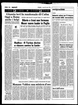 PAG. 14/Sport L'unità / Venerdì 23 Aprite 1976 ••-Mka