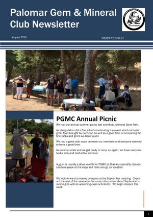 Palomar Gem & Mineral Club Newsletter