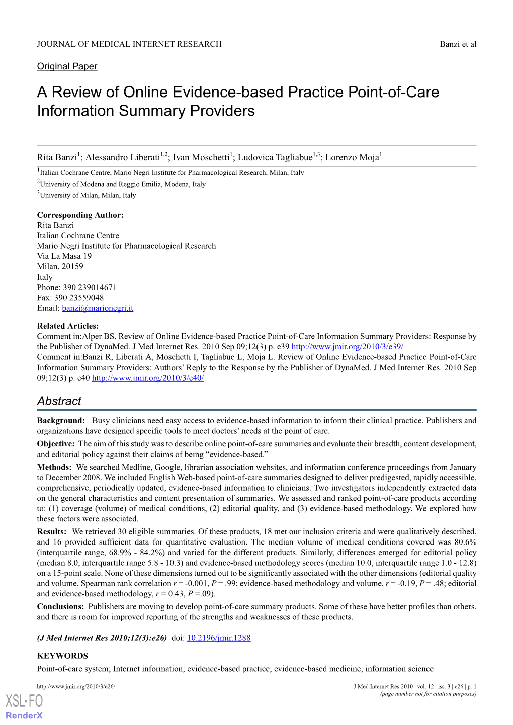 A Review of Online Evidence-Based Practice Point-Of-Care Information Summary Providers