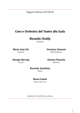 Coro E Orchestra Del Teatro Alla Scala Riccardo Chailly