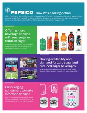 Offering More Beverage Choices with Zero Sugar Or Reduced Sugar