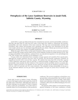 Petrophysics of the Lance Sandstone Reservoirs in Jonah Field, Sublette County, Wyoming