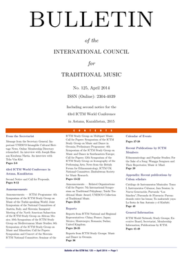 Bulletin of the ICTM Vol