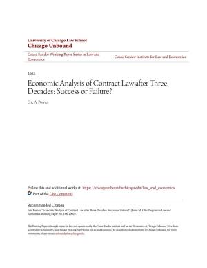 Economic Analysis of Contract Law After Three Decades: Success Or Failure? Eric A
