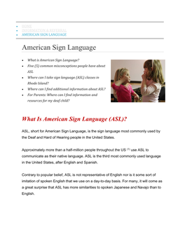 American Sign Language