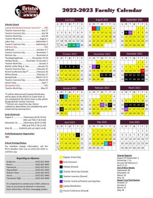 2022-2023 Faculty Calendar