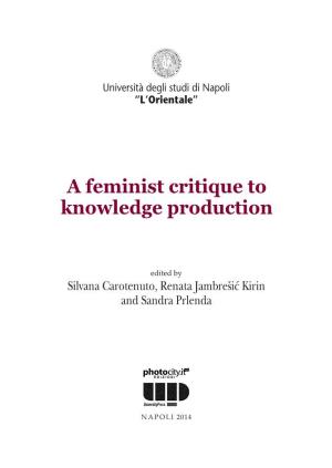 A Feminist Critique to Knowledge Production