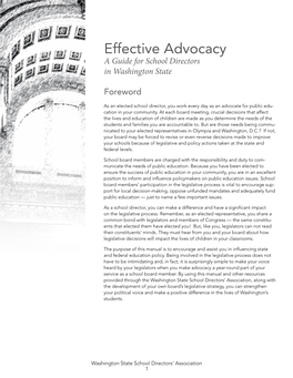 Effective Advocacy for School Directors in Washington State