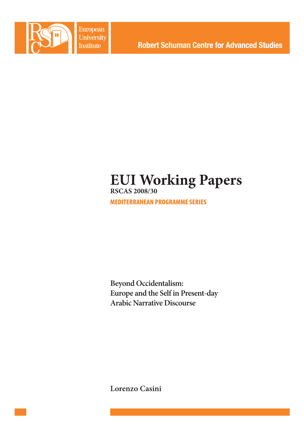 EUI-RSCAS Working Paper2008/30