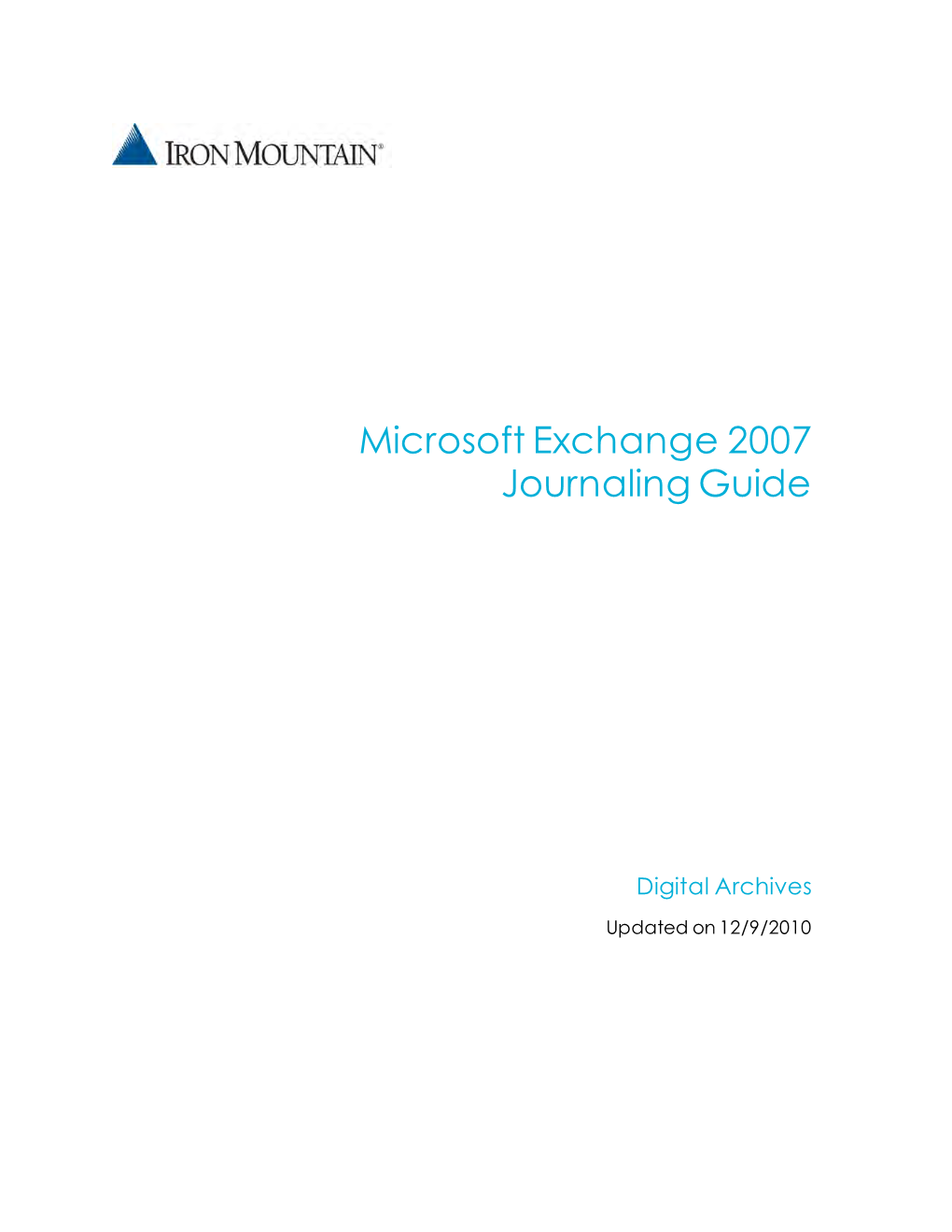 Microsoft Exchange 2007 Journaling Guide