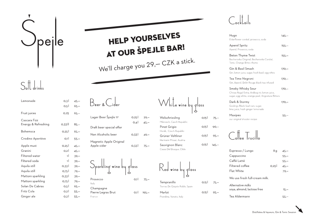 Help Yourselves at Our Špejle Bar!