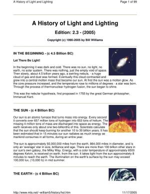A History of Light and Lighting Page 1 of 99
