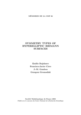 Symmetry Types of Hyperelliptic Riemann Surfaces