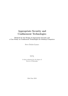 Appropriate Security and Confinement Technologies