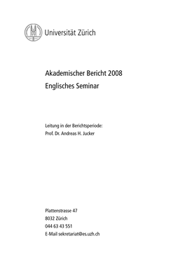 Akademischer Bericht 2008 Englisches Seminar