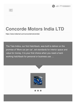Concorde Motors India LTD