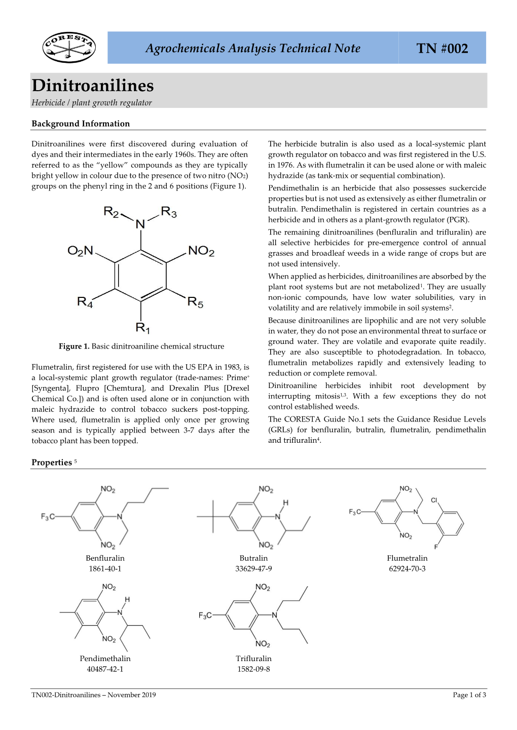 Dinitroanilines Herbicide / Plant Growth Regulator