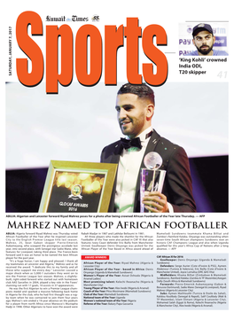 Mahrez Named Top African Footballer