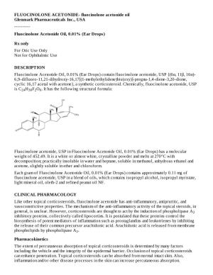 Fluocinolone Acetonide Oil, 0.01% (Ear Drops) Rx Only