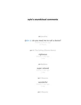 Oylo's Soundcloud Comments