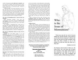 Who Is the Jesus of Mormonism?