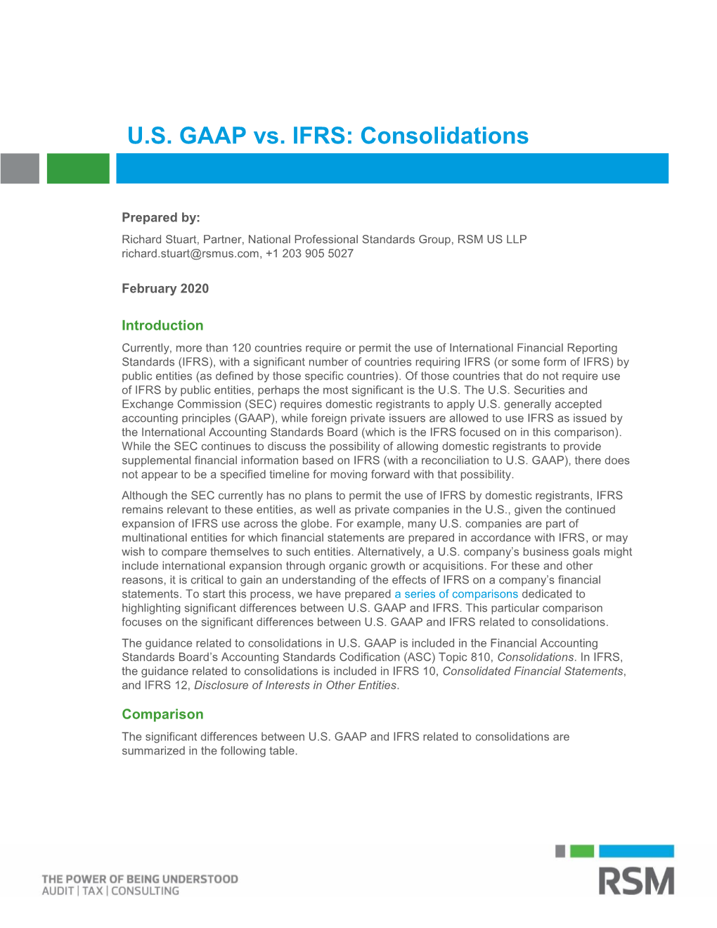 U.S. GAAP Vs. IFRS: Consolidations