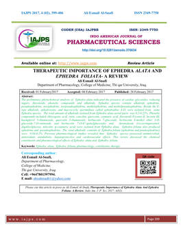 Pharmaceutical Sciences